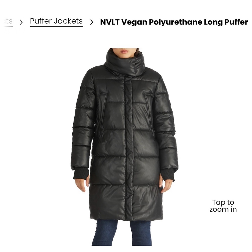 NVLT Vegan leather puffer jacket